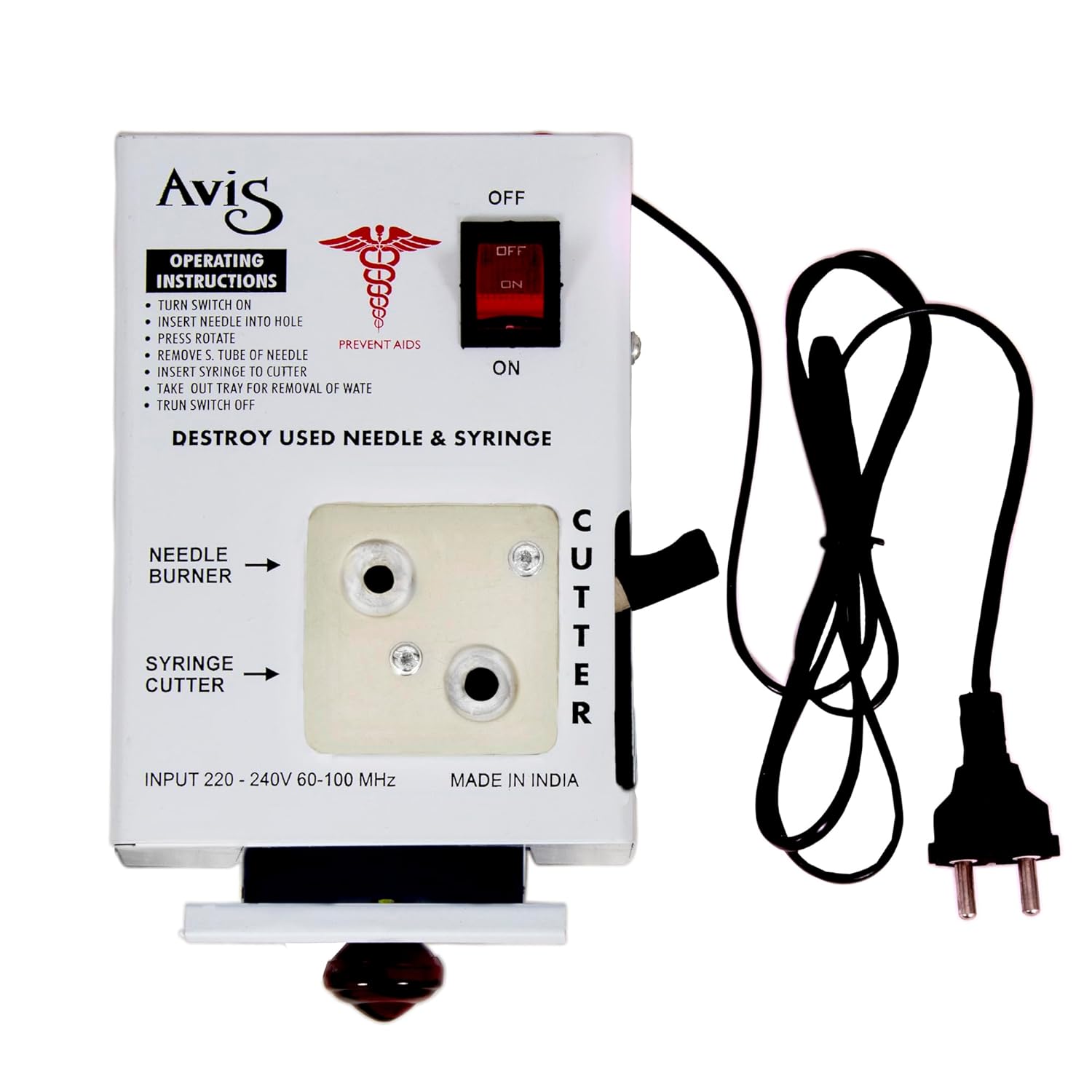 AVIS Electronic Needle & Syringe Destroyer Machine for Hospitals Clinics