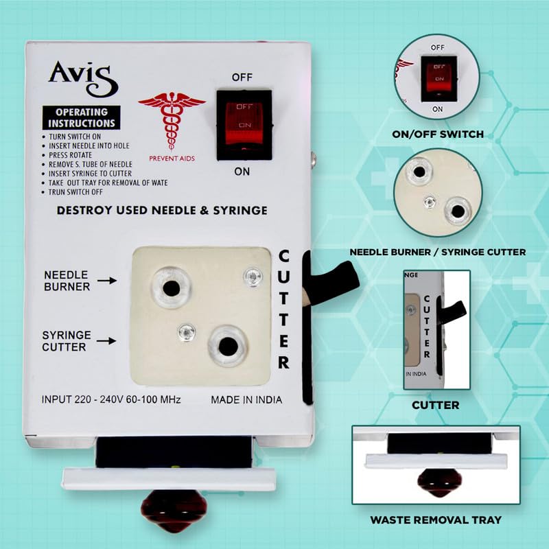 AVIS Electronic Needle & Syringe Destroyer Machine for Hospitals Clinics
